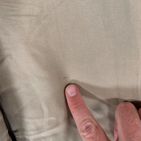 Axis Silk Blend Pants Men's 34x29 Khaki Beige Button Zip Dry Clean Pleated - Picture 5 of 11